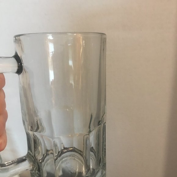 Set of 2 Large Heavy Glass Beer Mugs - Picture 9 of 12